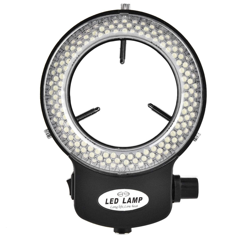 Akozon Microscope LED Light, Microscope Camera 144 LED Beads Light Source Brightness Adjustable Ring Lamp for Stereo Microscope & Camera (Black)