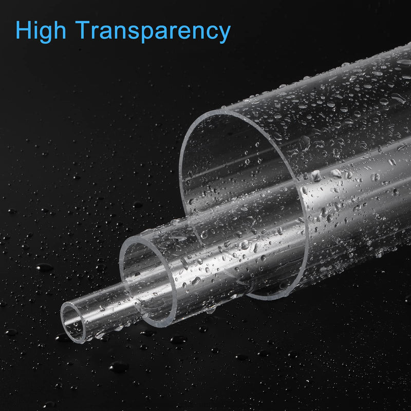 MECCANIXITY Plastic Pipe Rigid Polycarbonate Round Tube Clear 1.5"(37.6mm) ID 1.6"(40mm) OD 9.6" (245mm) High Impact for Lighting, Models, Water Plumbing 1.5"IDx1.6"ODx9.6"