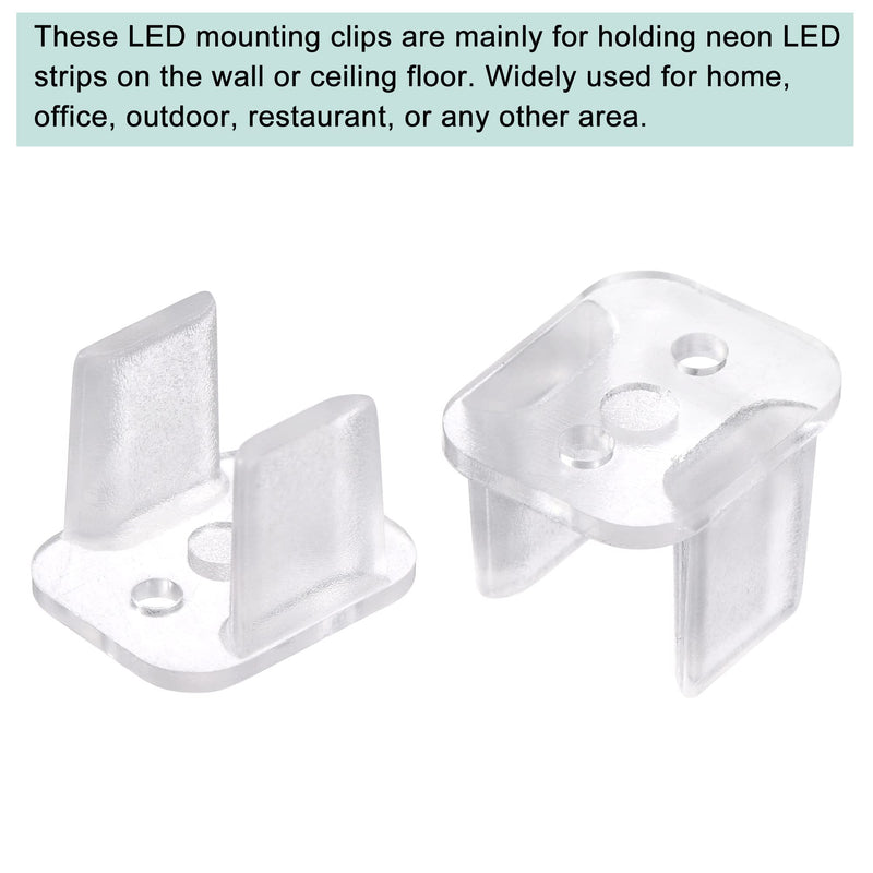 MECCANIXITY LED Neon Mounting Clips, Fixing Clamps Holder for 8mm Neon LED Strip Pack of 200