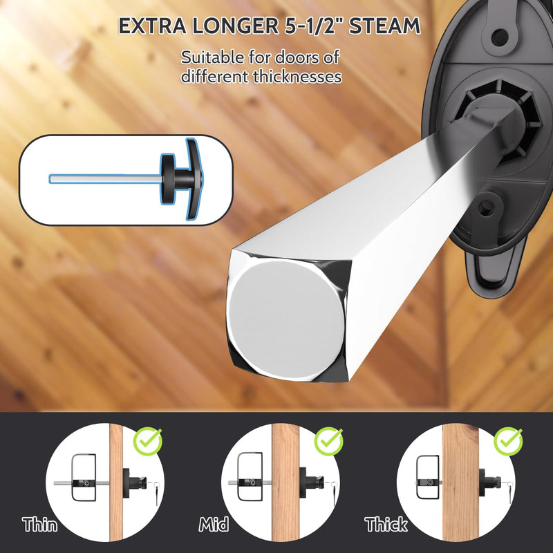 Shed Lock, 5-1/2" Steam with 2 Keys, Shed Door Latch, Shed Door Latch and Lock, Door Lock Latch, Shed Door Hardware- Black