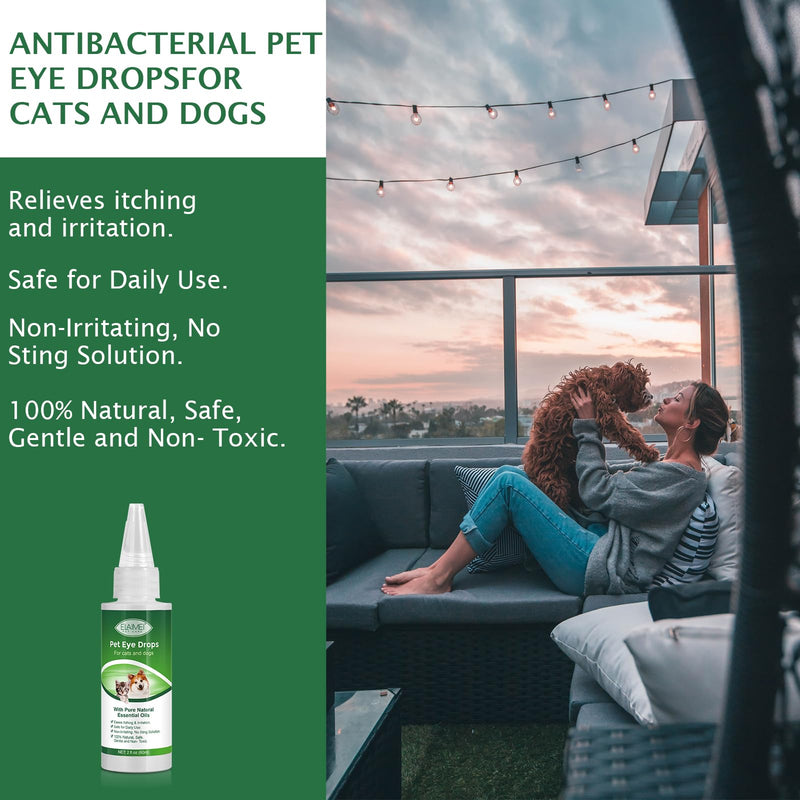 VOSIFSDIY Eye Drops for Dogs, Cats and Dogs Eye Drops, Dog Eye Infection Treatment Relieve Eyes Itching & Irritation, Pink Eye & Allergies Symptoms Safe & Gentle Formula 1PCS