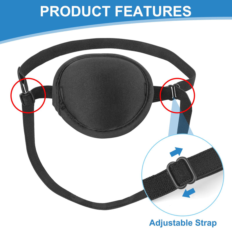 YeeBeny Dog Eye Patch, Eye Protection for Dogs, Adjustable, Groove Design, Black, 2 Pack Black-2
