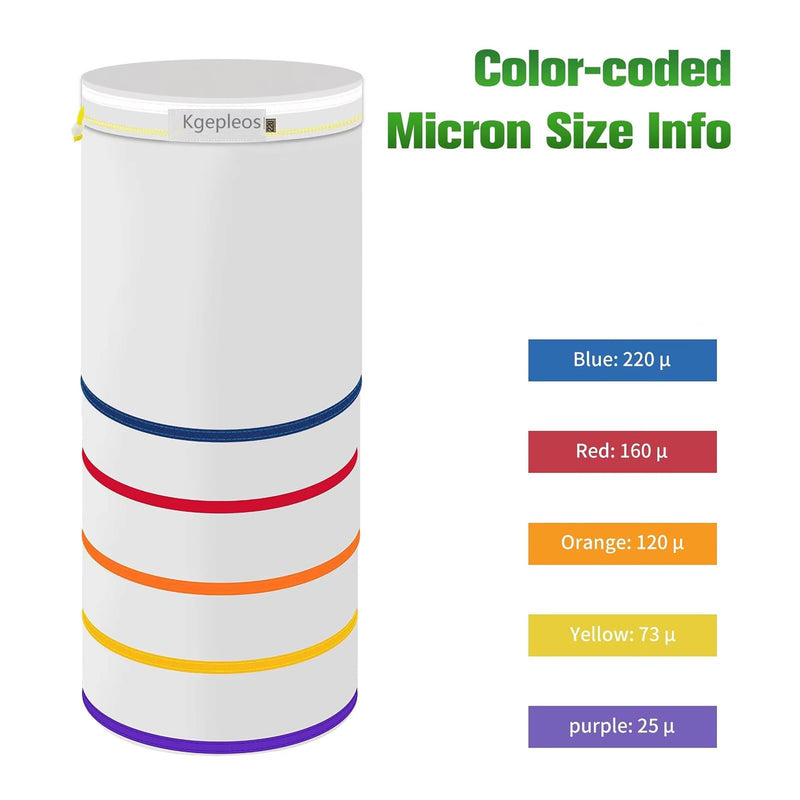 Micron Filtration Bags, 220...25 Microns, Durable Non - Toxic Material, for Filtration in Brewing/Chemical/Food, 5 Pcs (5Gallon-White) 5Gallon-White