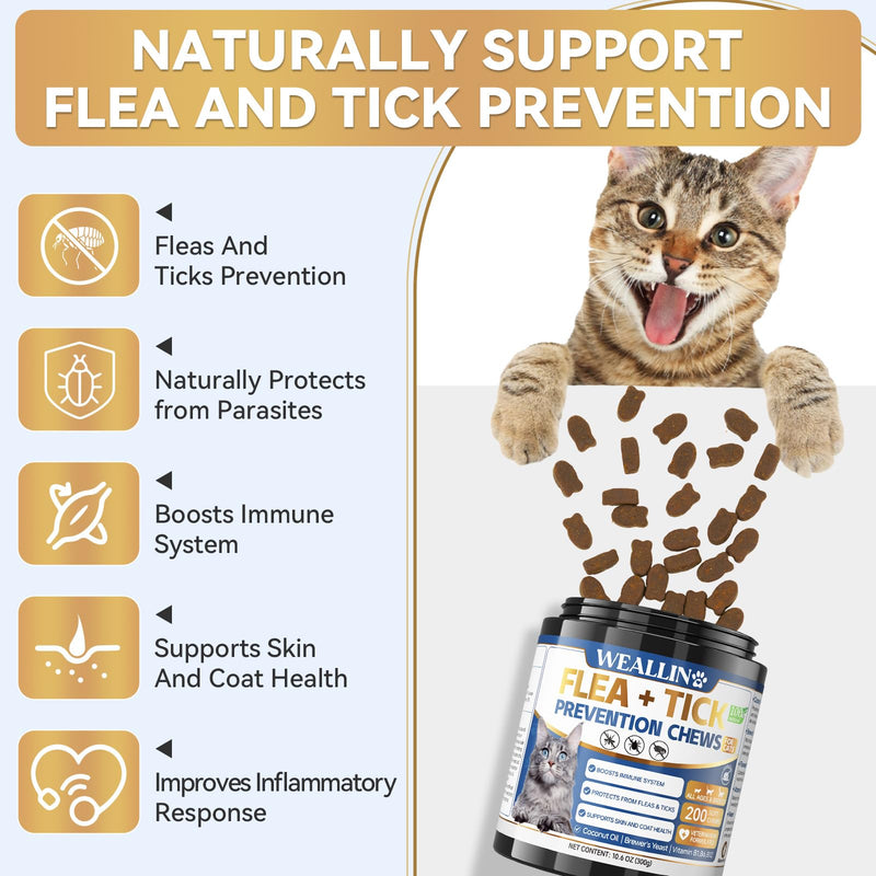 Flea and Tick Prevention for Cats for Natural Flea Defense + Cat Constipation Relief for Digestive Health Support Bundle, Multi-Care Solution