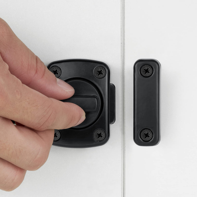 2 Packs Rotate Bolt Latch Gate Latches Safety Door Lock,Pet Door Lock, Cabinet Furniture,Windows,Bathroom，Antique Lock Gate Latches Wine Cabinet Closet Door Latches (Black_2 Pack) Black_2 Pack