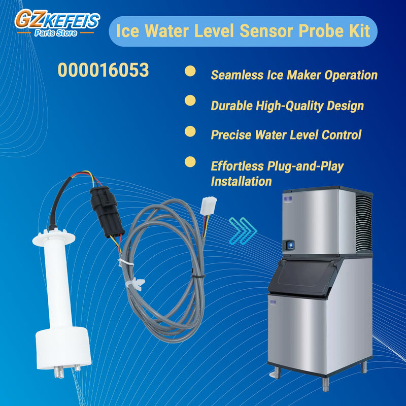 000016053 Ice Water Level Sensor Probe Kit, Compatible with Manitowoc Ice Machines I0600, I1400, ID0522A, ID0452A, ID0322A- Replacement Harness for Commercial Ice Maker Parts
