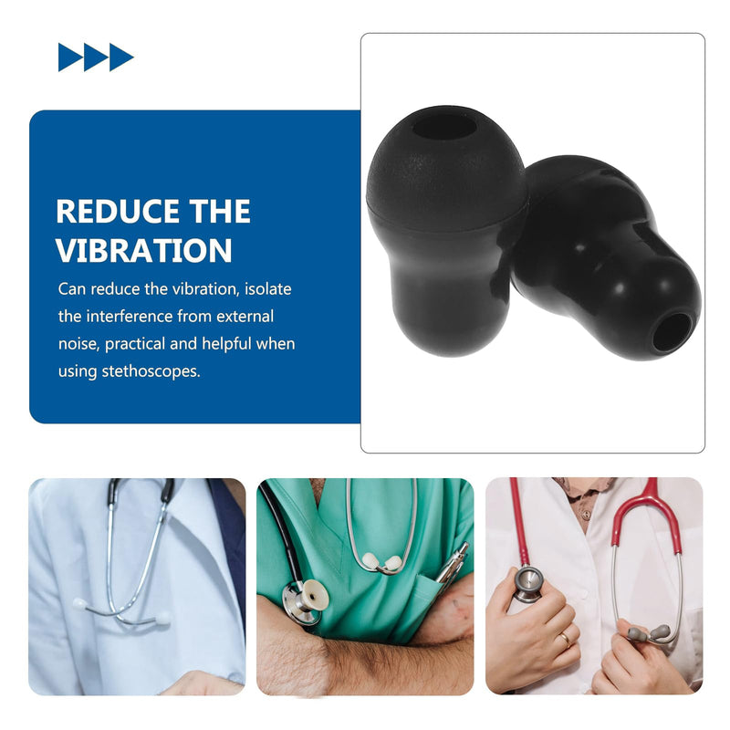 10pcs Silicone Ear Tips Soft Replacement Earpads Black Ear Tips Replacement for 3.5 mm Earphones for Hospital and Clinic Use