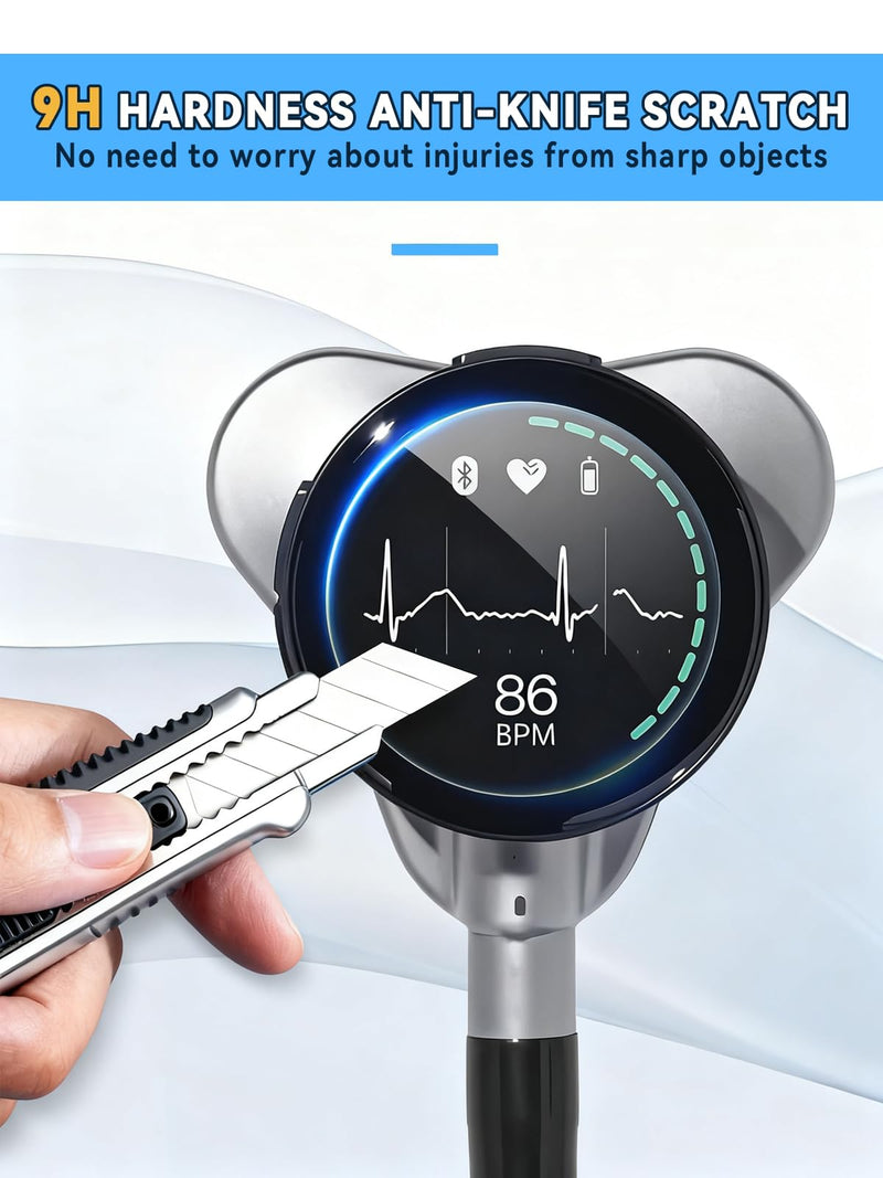 2-Pack Tempered Glass Screen Protector Compatible with EKO CORE 500™ Digital Stethoscope, 9H Hardness,Anti-Scratch,Anti-Fingerprint,Bubble-Free,High Clarity & Easy Install Strengthened film 2