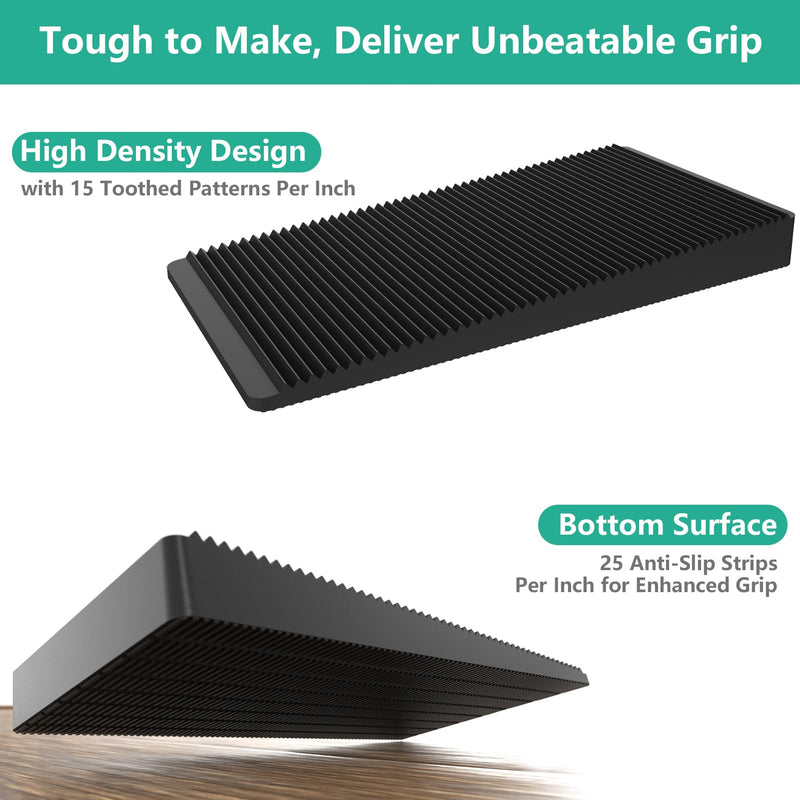 Furniture Leveler 12pcs Kit Size Variety | Multi-Purpose Rubber Shim for Leveling Feet Stable | Anti-Wobble Pad for Uneven Table, Dresser Leg, Toliet and More Furniture | Prevent from Wobbling 2.0*1.2*0.25inch Black-12pcs