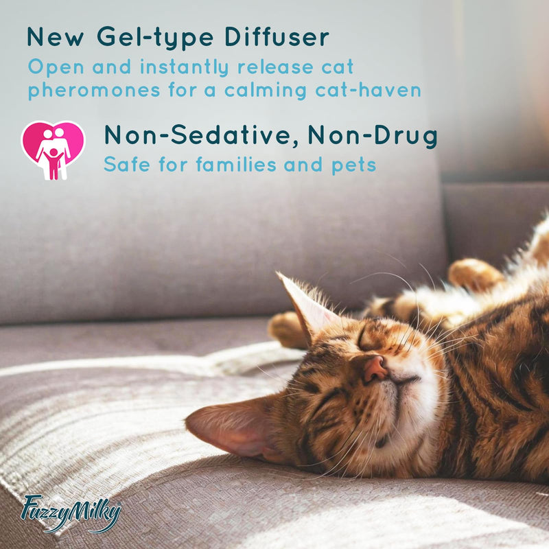 Cat Pheromone Calming Diffuser Gel, Unplugged Cordless Cat Calming, Anxiety Relief, Lasting 2 Months, Adjustable for Home,Car Travel, Scratching,Urine Marking(120 ml, 4.1 fl oz) Striped