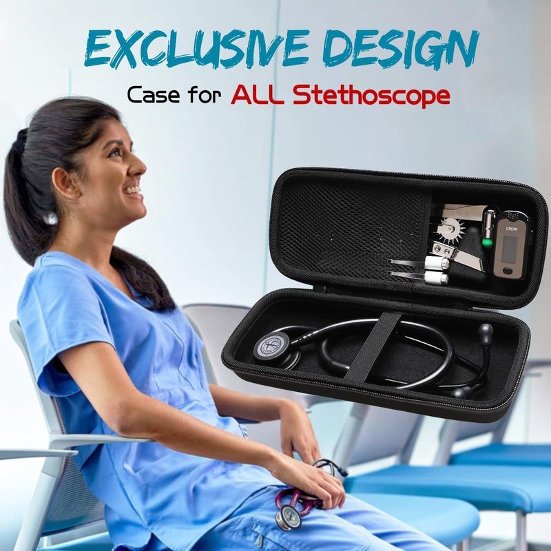 LTGEM Stethoscope Case for 3M Cardiology III,II,IV,3M Aster Cardiology/MDF MDOne Stainless Steel Stethoscope Nurse Accessories and Medical Equipment (Pink Outer+Pink Inner) Pink outer+pink inner