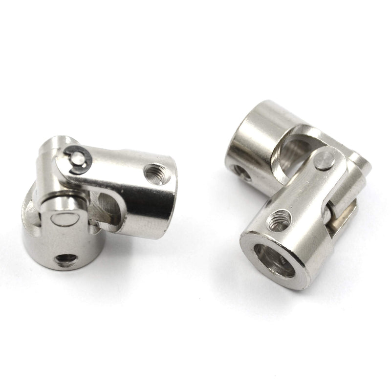 2 Pcs 8mm to 8mm Universal Joint Shaft Coupling with Screws for Motor 8-8mm Silver