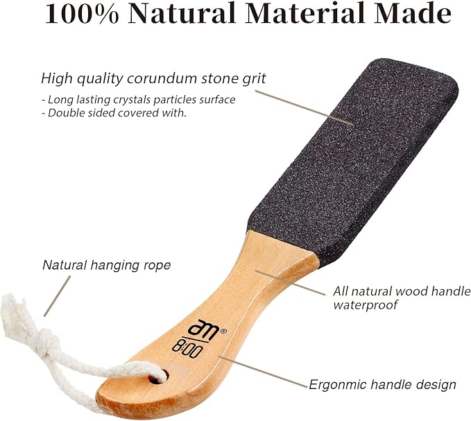 Pumice Foot Rasp 2 Pack Dead Skin Remover with Wooden Handle Pedicure Foot Scrubber Exfoliating Dry Rough Corn Husk Scraper - NewNest Australia