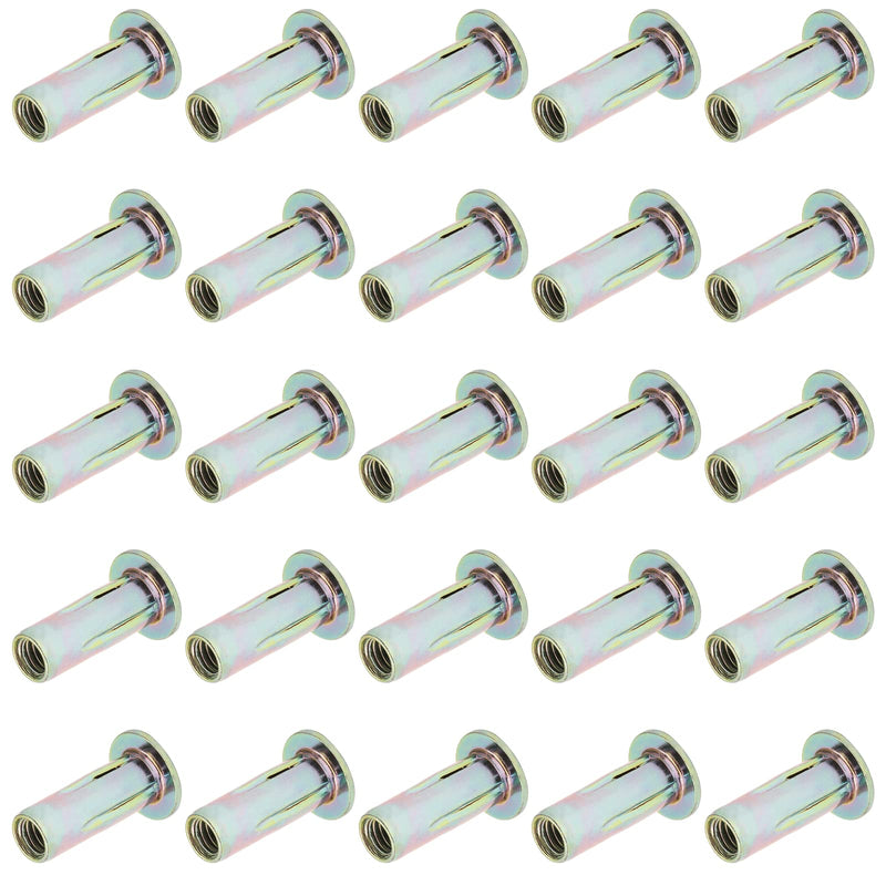 25Pcs Steel Multi Grip Rivet Nuts Pre Bulbed Shank Zinc-Plated Flat Head Threaded Insert Nut Construction Fasteners for Industrial (5/16-18) 5/16-18