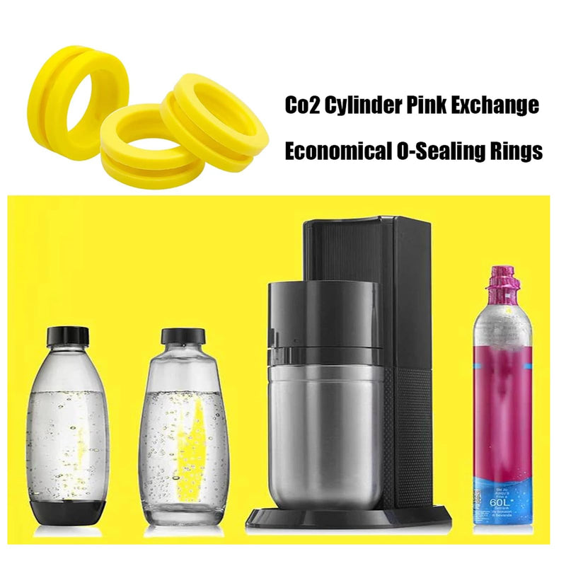 Soda Machine Co2 Cylinder Exchange Carbonator Gaskets 5pcs, O Rings, Washer Suitable for Sealing Gaskets of Soda Machine