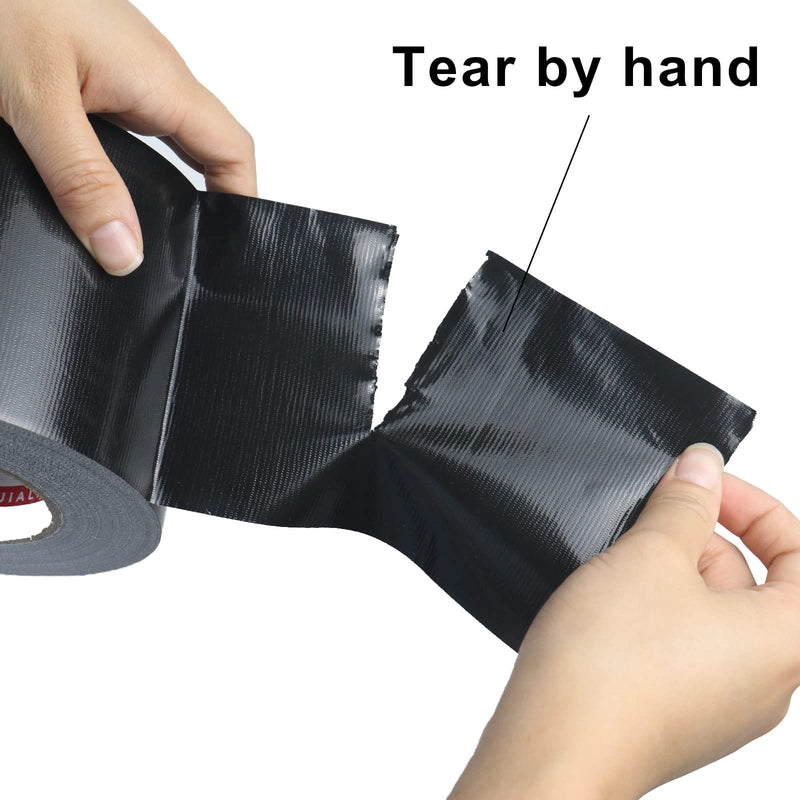 Wide Duct Tape, Industrial Grade 30Yards (90 ft) 4 Inch Black Tape, 9 Mil Heavy-Duty, Waterproof, Strong, Flexible, No Residue, for Crafts & Home Improvement (Black, 4'' x 90ft)
