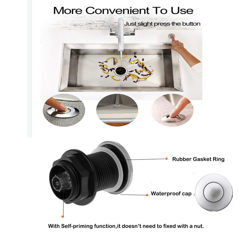 𝟐𝟎𝟐𝟑 𝙐𝗽𝒈𝒓𝒂𝒅𝒆𝒅 Sink Top Push Button with Air Hose Replacement, Air Switch Button for Garbage Disposal Air Actived Switch Sink Garbage Disposal Parts by Ketofa