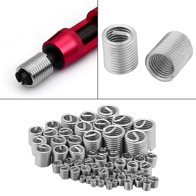 60pcs Stainless Steel Thread Repair Sleeve Kit M3 M4 M5 M6 M8 M10 Wire Screw Sleeve Assortment Kit