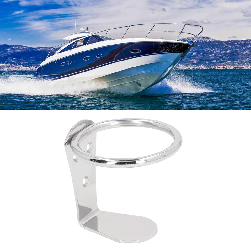 Alomejor Boat Drink Holder, RV Cup Holder Wall Mount Stainless Steel Space Saving for Boats, RVs, Marine