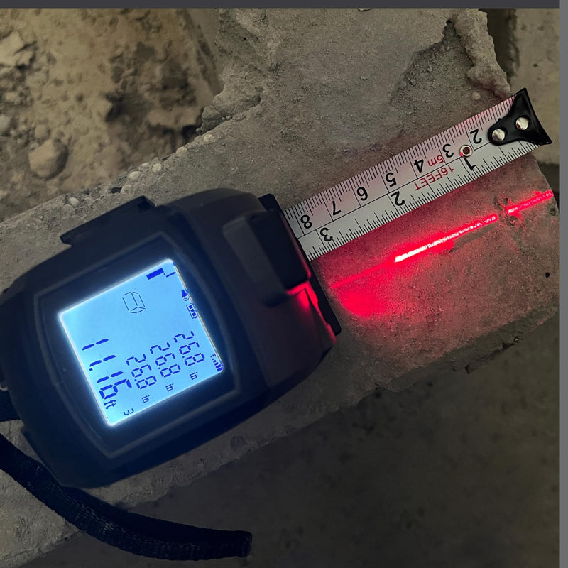 3 in 1 Laser Tape Measure with Level | 131ft/40M Laser Distance Meter Display On Backlit LCD Screen with 16ft/5m AutoLock Measuring Tape | Ft/Inch/Fractions/M/mm (Black 3in1 Laser)