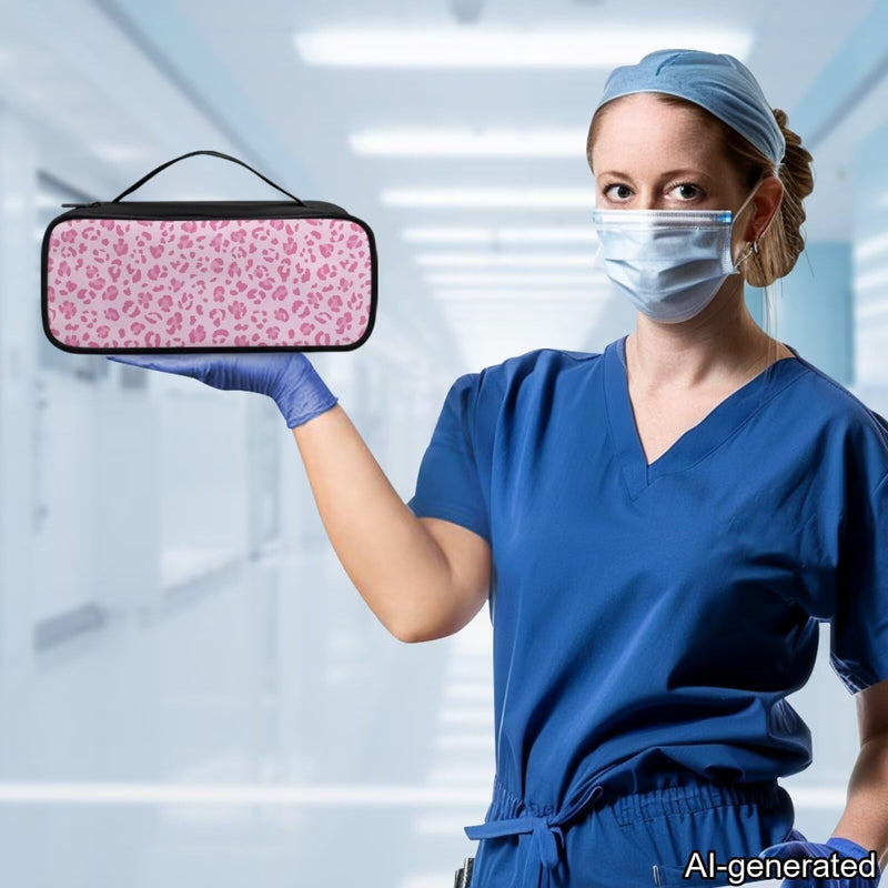 Pink Leopard Print Stethoscope Case Fits 3M Littmann Classic III,Lightweight II S.E,MDF Acoustica Deluxe Dual Head,Cardiology IV,Stethoscope Holder for Nurse Accessories for Work Pink Leopard Print