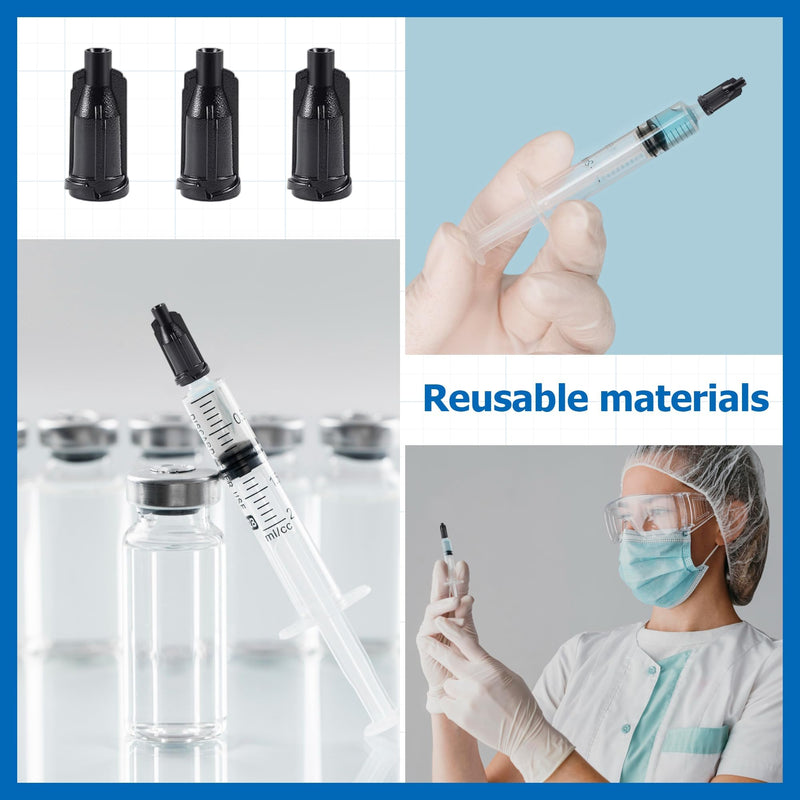2200 Pcs Syringe Caps Dispensing Needle Black Syringe Tip Caps for Dispensing Needles Accessories Craft Industrial Use, to Close Syringes and Keep Liquid or Glue Not Spilling (Black)