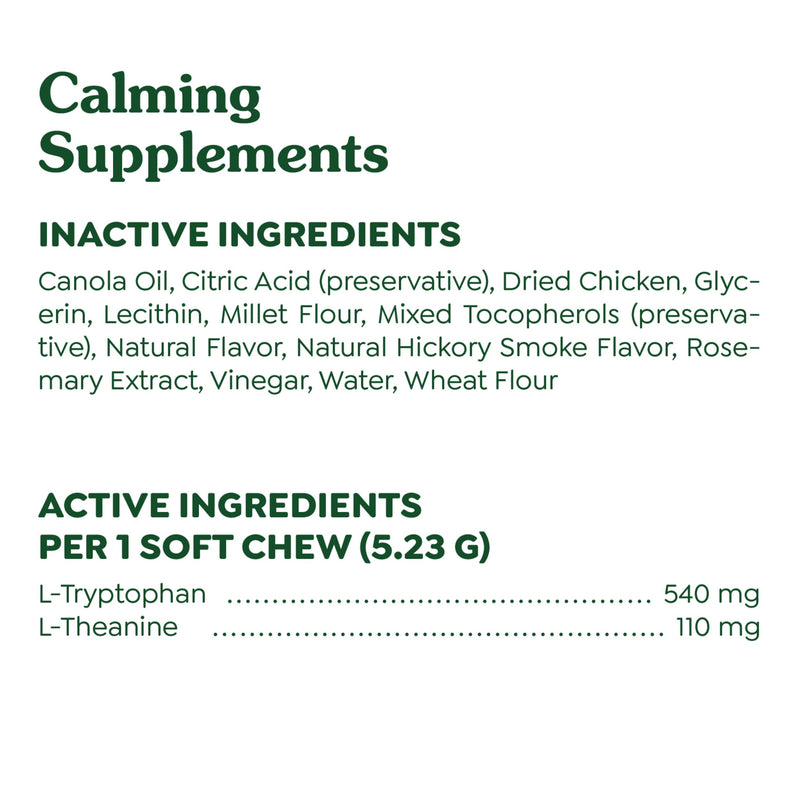 Greenies Supplements Calming Chews for Dogs Chicken Flavor, Dog Calming Chews, 7.3 oz. Container of 40 Count 40 Count (Pack of 1)