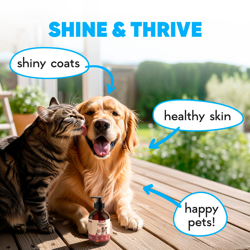 Wild Alaskan Salmon Oil for Dogs & Cats - Pure Fish Oil for Dogs with Omega 3, EPA & DHA Supplements for Skin & Coat, Heart & Immune System, Joint and Brain Support - 8.5 oz