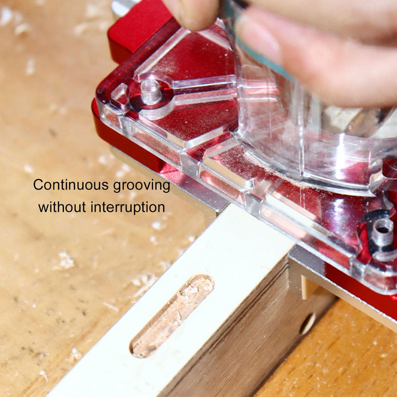 Wood Router Slotting Locator 2 in 1 Thickened Aluminum Alloy Clear Scale Woodworking Router Slotting Bracket