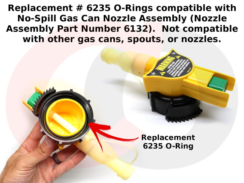 Captain O-Ring – Replacement 6235 O-Rings for No-Spill Gas Can Nozzle Assembly (4 pack)