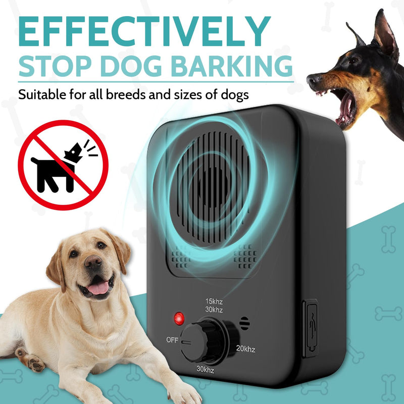 Anti Barking Device, Rechargeable Dog Barking Deterrent Devices for Dogs, Ultrasonic Dog Barking Control Device, Barking Dog Silencer, Bark Box Stop Neighbors Dog from Barking (Black) Black