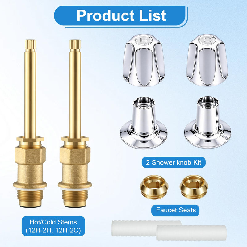 2 Piece Shower Knobs Replacement Kit, Compatible with Pfister Shower Valve Polished Chrome