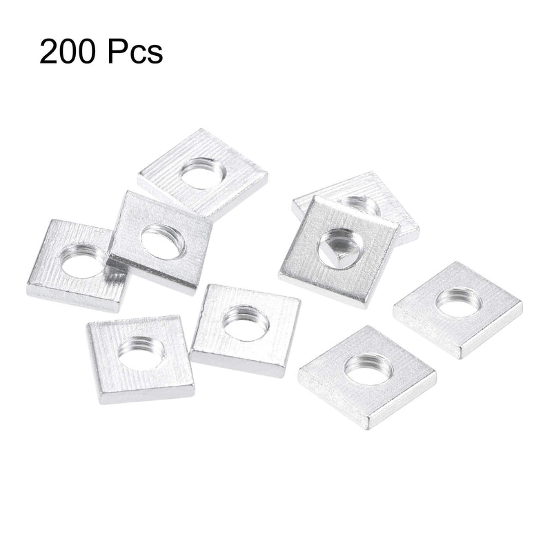 uxcell Square Nuts, M5x10mmx2mm Zinc-Plated Metric Coarse Thread Assortment Kit, 200 Pcs