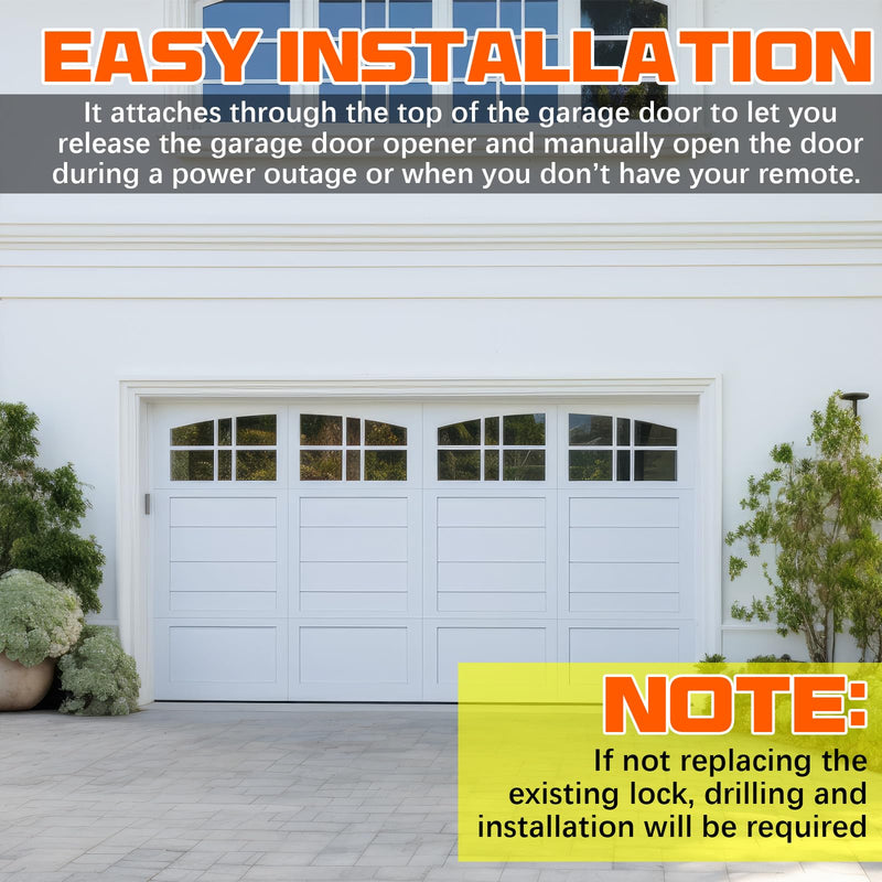 6 Set Emergency Release Lock Kit, Garage Door Opener Quick Release Lock for Universal Garage Door Openers 6