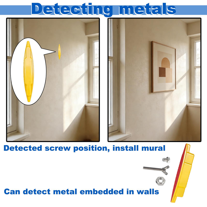 4-Pack Magnetic Stud Finder Wall Scanner, No Batteries Required, Rapidly Locates Screws, Nails, Metal Studs Through Drywall and Wood, Powerful Magnet Detector