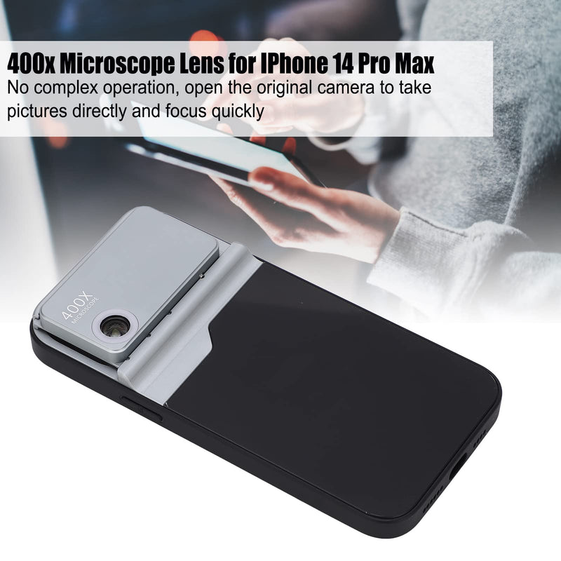 400X Phone Microscope, 400X Microscope with LED Light and Universal Phone Clip for iOS 14 Pro, Focus Quickly, Microworld for Kids and Adults