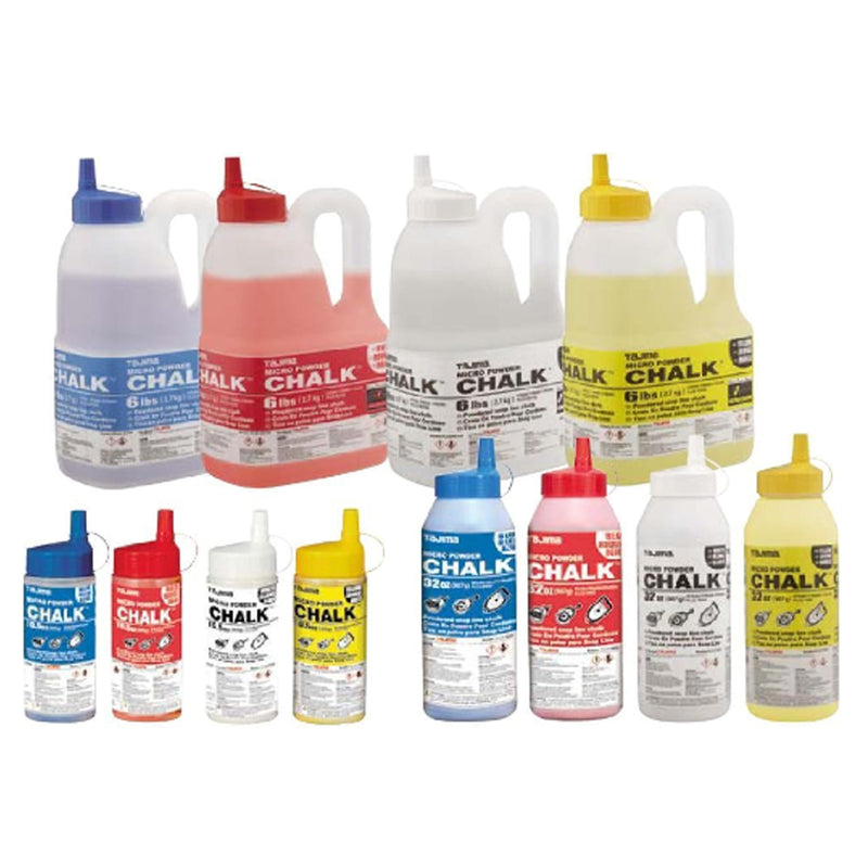 TAJIMA Micro Chalk - White 10.5 oz (300g) Ultra-Fine Snap-Line Chalk with Durable Bottle & Easy-Fill Nozzle - PLC2-W300 1 Count (Pack of 1)