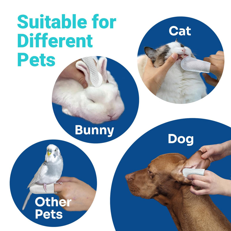 Ear Cleaner Finger Wipes for Dog and Cat 50 Conuts, Reduce Plaque and Tartar, Ear Wipes for Cat Remove Ear Wax, Dirt and Debris Freshens Breath - PawsPlanet Australia