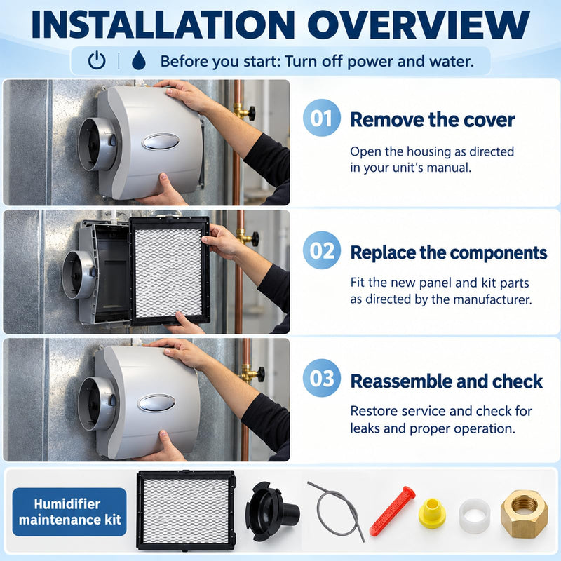 Humidifier Maintenance Kit 4839 – No.35 Water Panel Replacement Filter for Aprilaire Whole Home Humidifiers – Fits Models 600, 600A, 600M