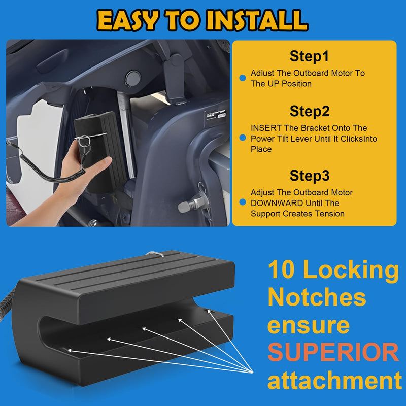2025 New Upgrated Boat Transom Saver, Outboard Motor Support, Single Ram Wedge, Boat Accessories,Equipped with a Slip Rope and Reducing Potential Damage Caused by Road Vibrations and Bumps