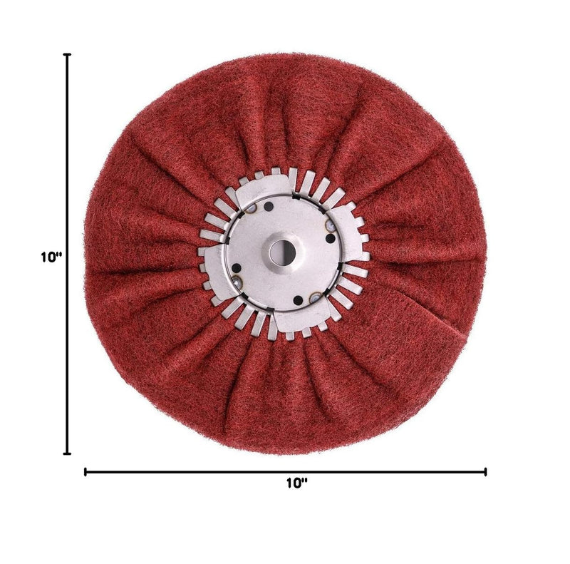 Satin Airway for Metal Finishing On High Speed Right Angle Grinder up to 3000 RPM Very Fine Maroon Finishes Like 320-400 Grit by (10" X 3" X 5/8")