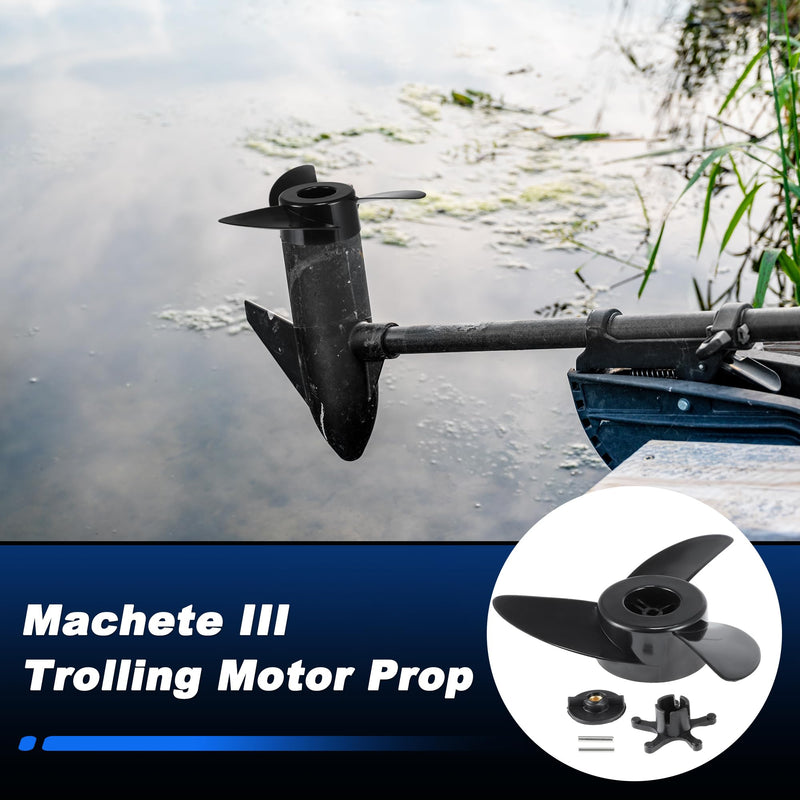 MGA089B 3-Blade Trolling Motor Propeller for MotorGuide 3.5" Motor Diameters, Machete III Outboard Boat Prop for MotorGuide R3 55lb, W55, Xi5 36v, 75 Wireless Trolling Motor