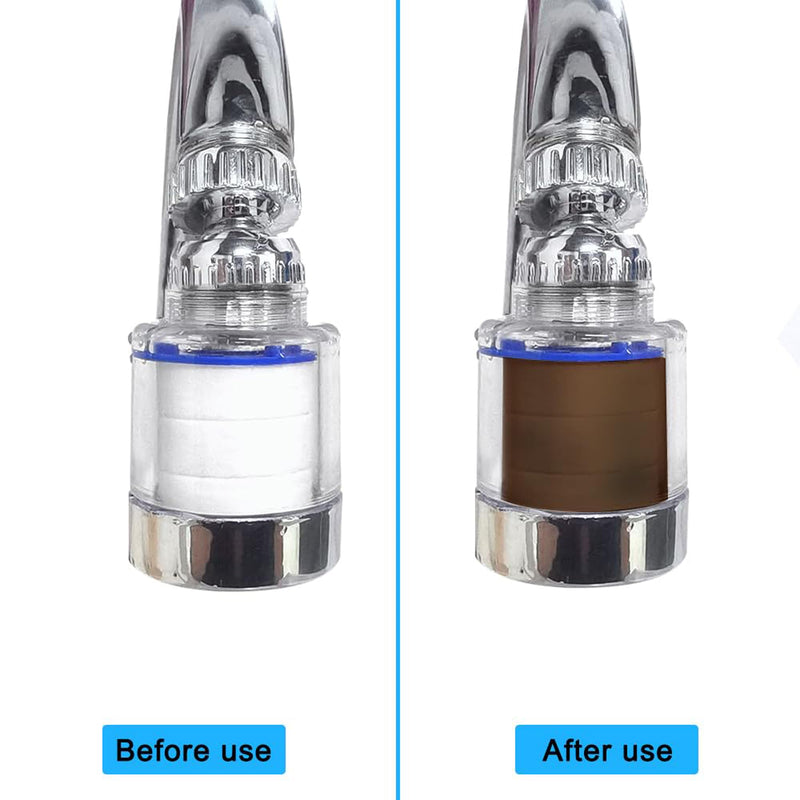 PCTC Bathroom Sink Filter, Bathroom Faucet Filter, 360 Degree Rotating Faucet Filter Purifier Kitchen Faucet, Fluorine, Heavy Metals and Hard Water from Home Kitchens and bathrooms (2 Pack) A