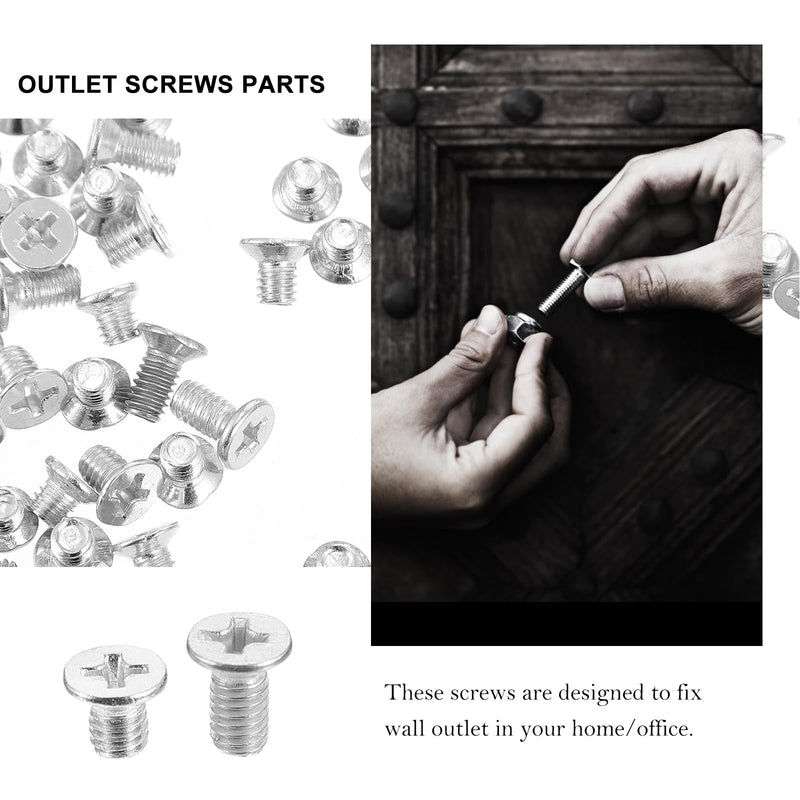 Uonlytech 600 Pcs Panel Screws Durable Upholstery Screws Light Screws Duplex Wall Plate Screws Wall Plates for Electrical Outlets Self Tapping Screws Plate Screw Faceplate Set