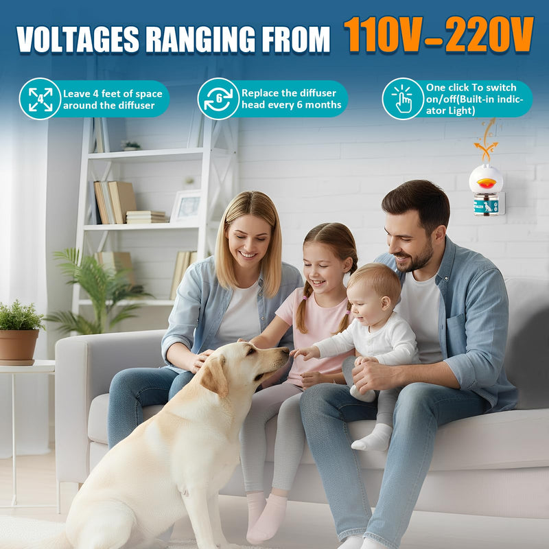 Dog Calming Diffuser, Calming Pheromones Diffuser Kit Appeasing Pheromone Diffuser to Calm (2Plug in+4Refill) for Anxiety Relief Reduce Aggression Fighting Barking Stress 2kit,4Refill