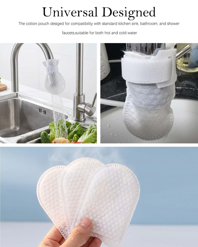 50 Packs Faucet Filter Cotton Pouch Kit,Universal Replaceable White-50