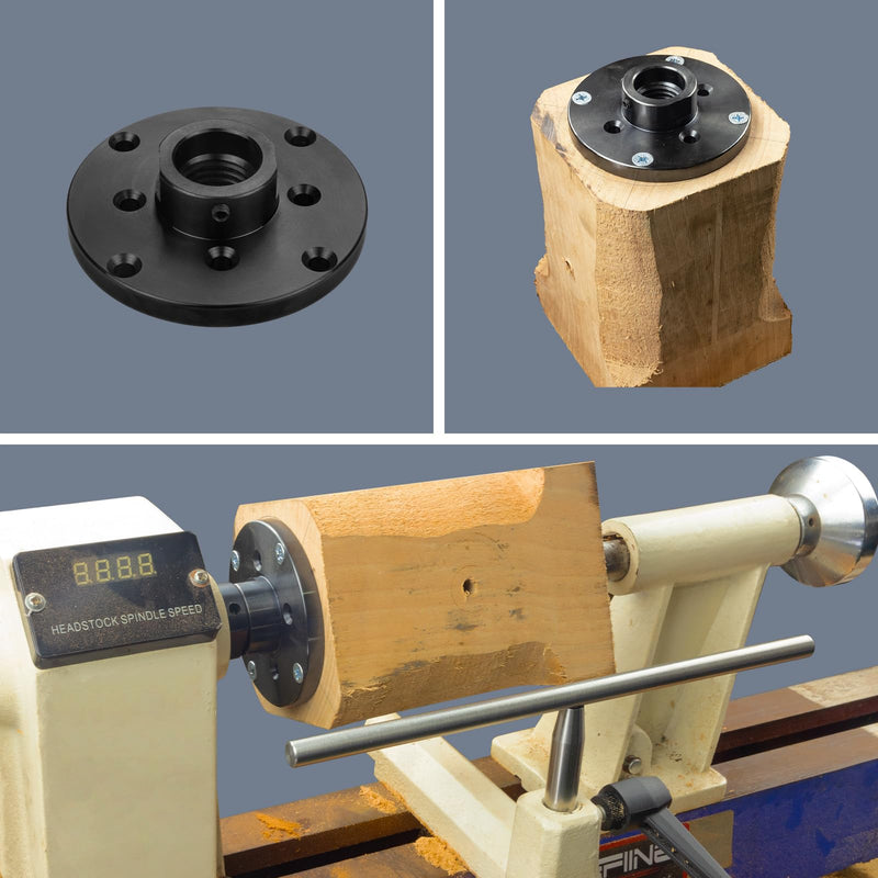 4'' Steel Wood Lathe Faceplate Chucks,Faceplate for Wood Lathe,Lathe Face Plate Fit for 1'' x 8TPI Spindle without Screwchuck 1''X8TPI