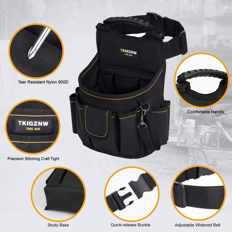 Tool Belt Pouch,18-Pockets Tool Belts for Men, Detachable & Adjustable for Electrician, Carpenter, Construction, Utility Work Apron, Tear Resistant 900D