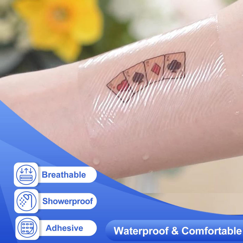 100 Pcs Transparent Film Dressing, HSA FSA Eligible, Waterproof Bandages Post Surgical for Wound Cover Shower, Clear Bandage 2.375" x 2.75" 2.3 x 2.7 in