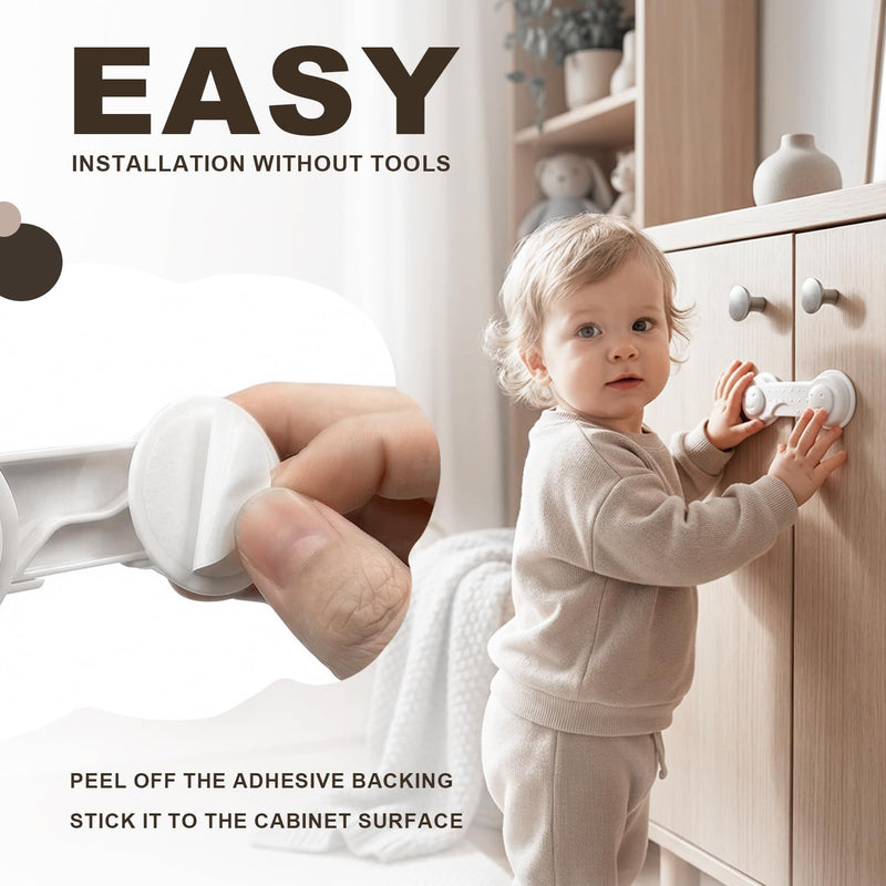 Baby Proofing Kit, 45 Pack Child Safety Pack – Cabinet & Drawer Locks, Corner Guards, Outlet Covers, Universal Safety Straps, U-Shaped Locks, Door Stopper，Keep Your Child Safe at Home